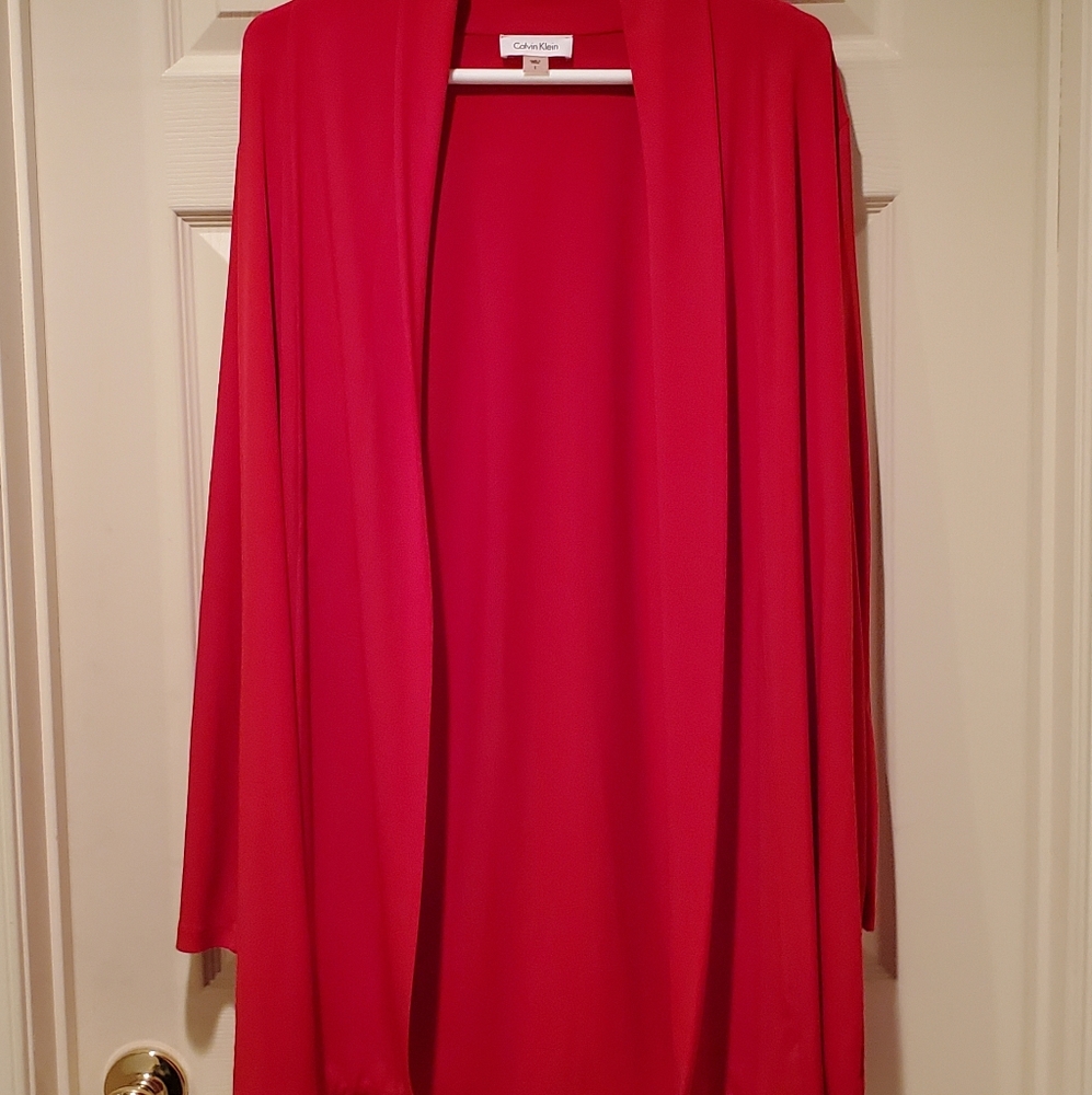 Calvin Klein red long cardigan